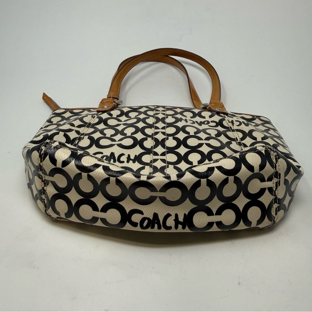 Coach Y2K Leah Opt Art Coated Canvas C Black & White Mini Bag - Picture 8 of 11